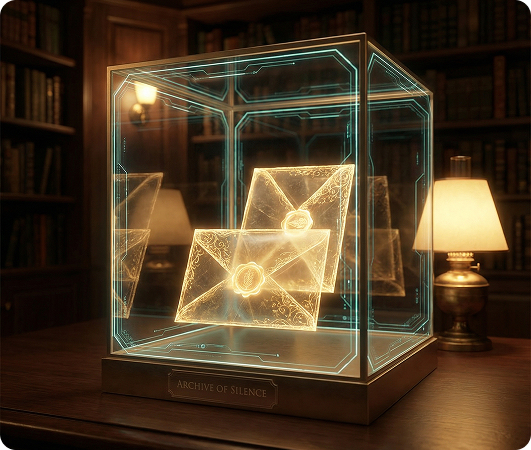 An illuminated vault preserving sealed letters
